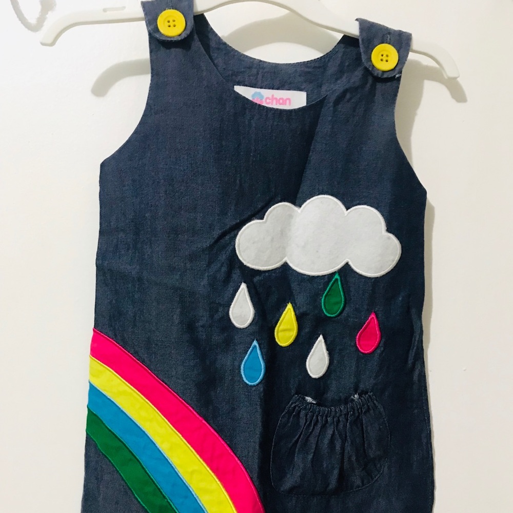 Rainbow denim dress
